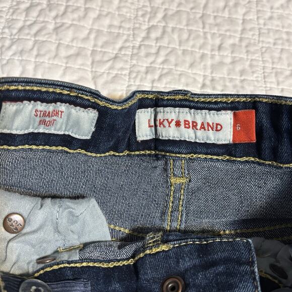 Lucky Brand Boys Size 6 Jeans Classic Straight Authentic Skinny Dark Wash Denim - Picture 3 of 5